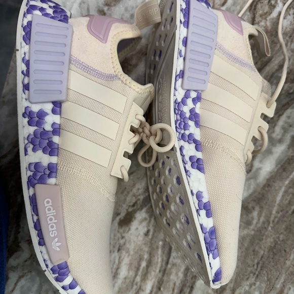 Adidas Shoes - Adidas NMD_R1 Wonder White/Wonder White/Purple Tint GW5694 Women's 8.5